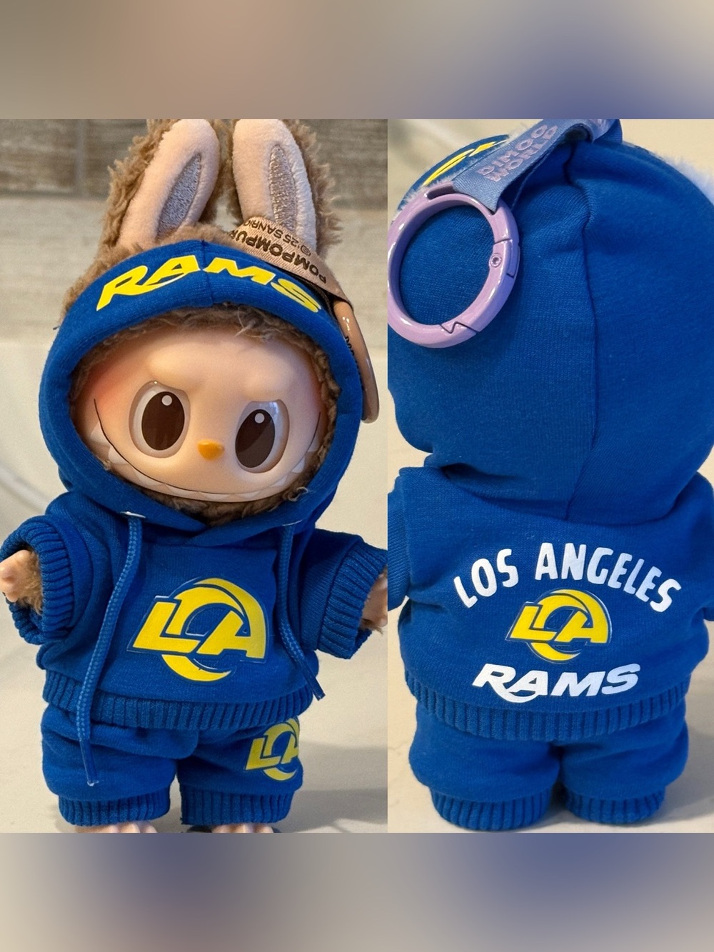 Rams Labubu 2pc outfit Los Angeles LA